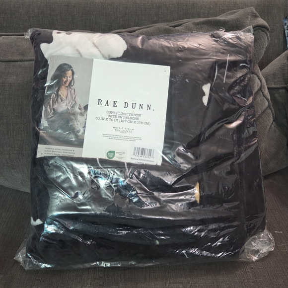 Rae Dunn Black and White Halloween Throw - Picture 2 of 2